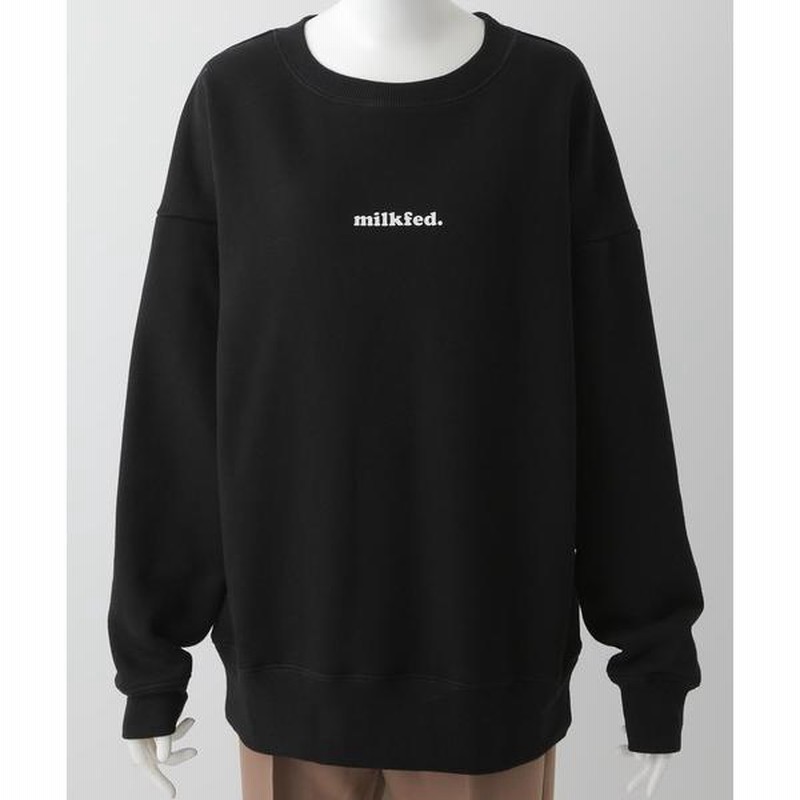 セール スウェット トレーナー トップス ミルクフェド MILKFED COPPER LOGO PATCH SWEAT TOP 103214012026 スウェットトップ レディース 通販 LINEポイント最大0.5%GET LINEショッピング MILKFEDミルクフェド トレーナー スウェット BIG サイズF 黒 ②