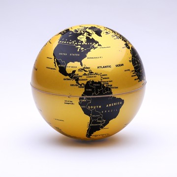 自轉地球儀 - 金黑