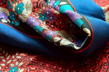 法國巴黎瑪黑古著 和風花卉方巾