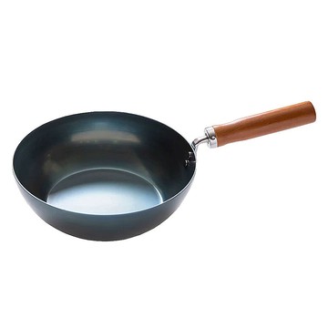藤田金屬 【藤田金屬】INITIAL職人製深型鐵炒鍋 24cm 日本製 IH對應  不挑爐具 無塗層 炒鍋 湯鍋 油炸鍋 深煎鍋 平底鍋  露營