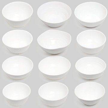 食堂密胺餐具塑料白色面碗飯店快餐酒店餛飩湯粉碗早餐粥碗豆漿碗