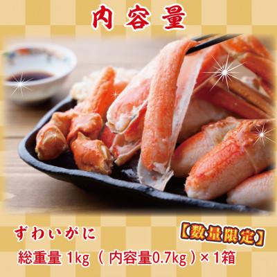 ふるさと納税 大洗町 ズワイガニボイルカット済 総重量1.0kg 内容量700g ハーフポーション ふるさと納税