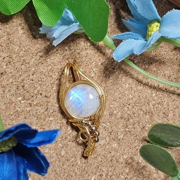 【葉綠𨥤手作】月華凝露 /金屬線編織/節日/禮物/飾品/項鍊訂製/
