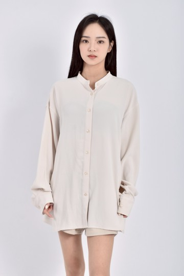 (XL) lowrys farm質感長袖杏色襯衫上衣