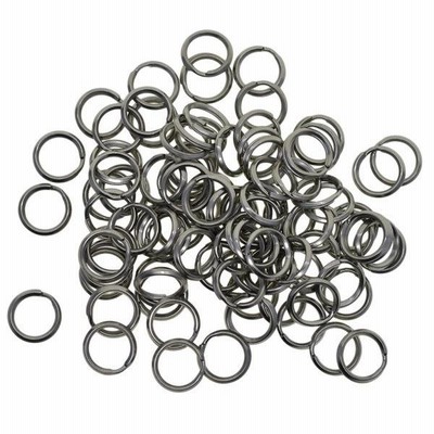 スプリットリング 二重リング 平キーリング 分割リング 丸カン 10mm アクセサリーパーツ 約100個