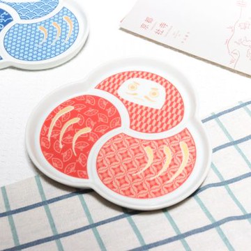 【九谷燒】達摩造型盤-大(紅)