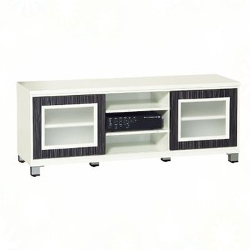 文創集-南亞塑鋼     宮崎 南亞塑鋼4.5尺雙拉門中三格電視櫃/收納櫃-136.2x40.8x52.6cm免組