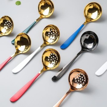 長柄湯勺大號盛湯粥稀飯湯匙喝湯勺子漏勺火鍋不銹鋼家用商用套裝