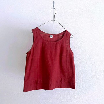 夏日短版背心 - 橘紅