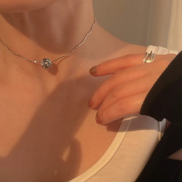 4.20小寶s925純銀彩貝花朵吊墜女僅吊墜側墜小眾設計感高級感時尚