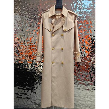 英倫風中長款風衣女小個子2025春季新款金色紐扣休閑氣質外套女潮