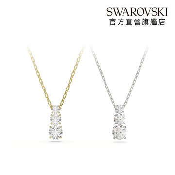 【SWAROVSKI 施華洛世奇】Stilla Attract 鏈墜 圓形切割 白色 鍍白金色/鍍金色(2色任選)