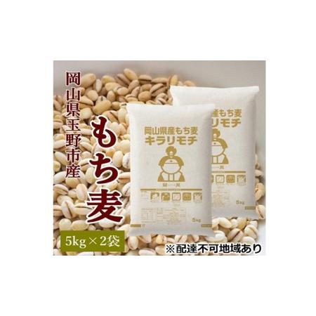 ふるさと納税 岡山県玉野市産 もち麦 キラリモチ 10kg (5kg×2袋) 岡山県玉野市