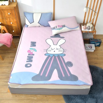 aibo 針織涼感墊3件組  大兔寶  Queen Size(180 x 200cm)  涼感墊 + 枕套 2個