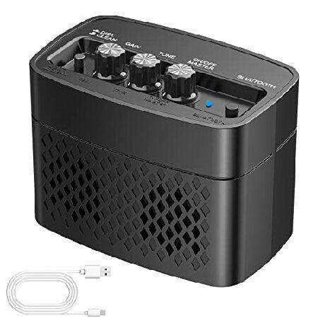 POGOLAB Electric Guitar Amplifier, 5W Portable Rechargeable Wireless Bluetooth Speaker, Electric Guitar Amp Combo, Clean Distortion Sound Effects, for