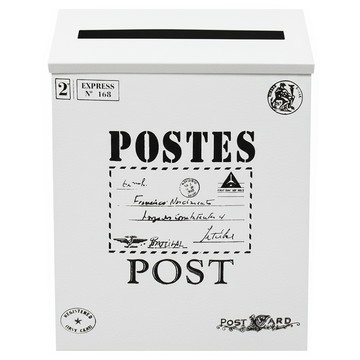 復古美式彩色信箱 21.5x6x29公分  白  1個