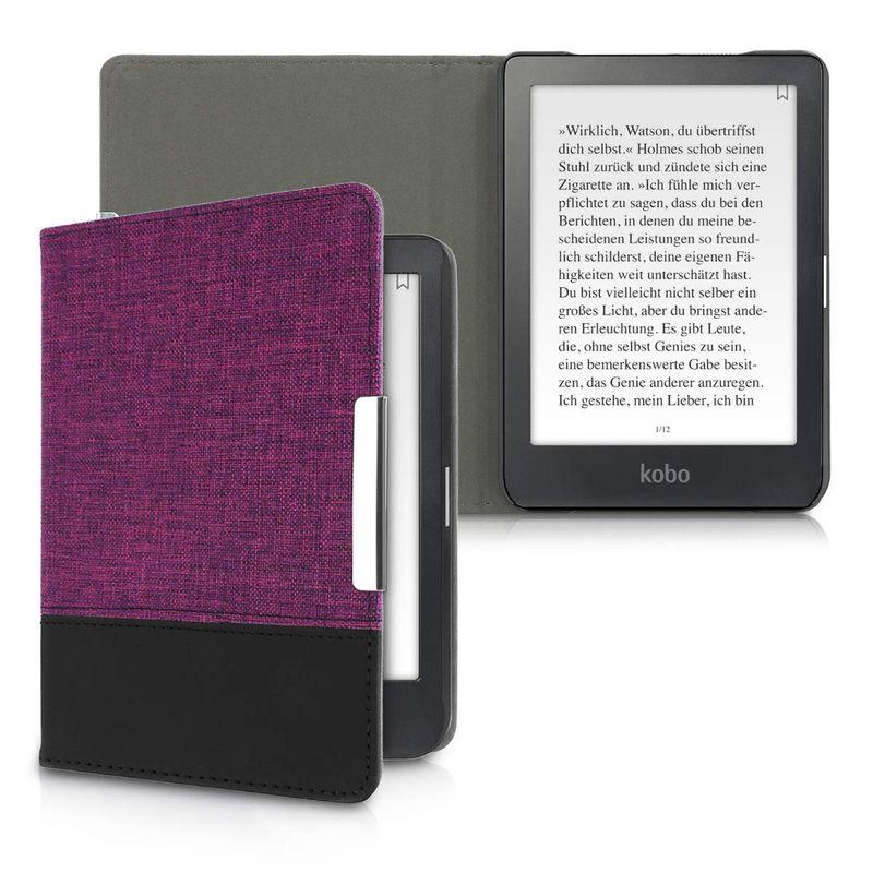 kwmobile 対応: Kobo Clara HD ケース キャンバス 電子書籍カバー オートスリープ reader 保護ケース