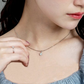 京華鑽石 18K白 天然鑽石 共0.22克拉 冰雪 鑽石項鍊墜飾