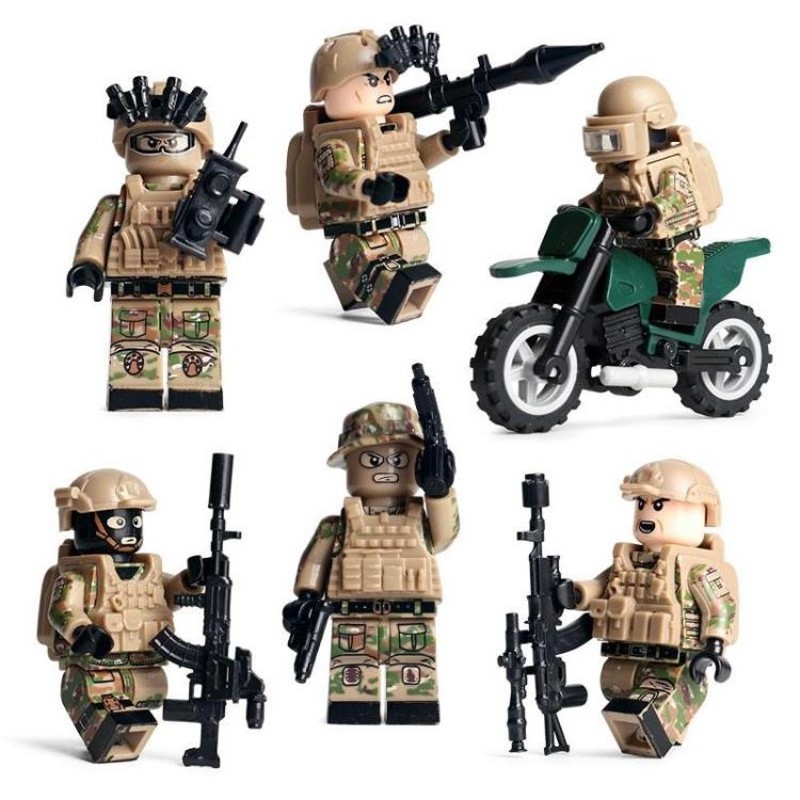 LEGO レゴ 互換 ブロック ミニフィグ 特殊部隊 迷彩部隊 6体セット