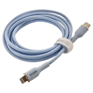 biaze 畢亞茲 蘋果27W液態矽膠快充傳輸線 Type-C to Lighting 白色  1.5m  藍色  1條