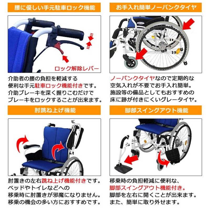 2024超人気 Care-Tec Japan ノーパンクタイヤ 介助式車椅子 看護/介護 ...