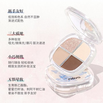 【台灣出貨】彩妝NOVO點睛美眸眼影盤珠光啞光爆閃低飽和大地色日常A705