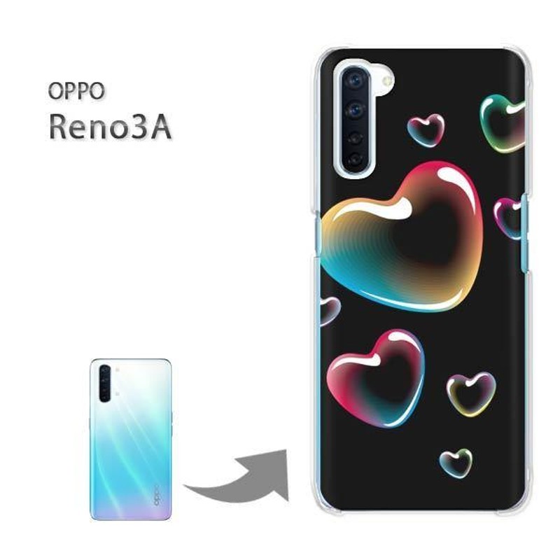 OPPO Reno3A オッポ リノ3A ハードケース デザイン ゆうパケ送料無料 ハート(黒)/reno3a-pc-new0560 |  LINEショッピング