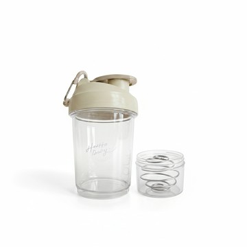 Hozho Body 輕巧雙層搖搖杯 400ml - 奶油白 (乳清蛋白粉粉杯/不鏽鋼攪拌球)x32入