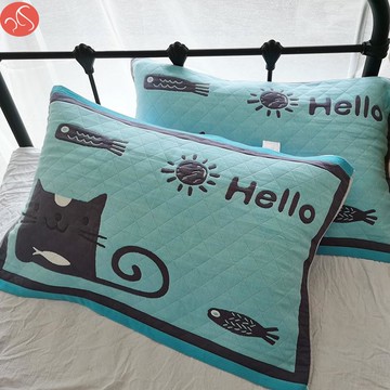 枕巾女生可愛歐式純棉2020新款高級一對裝棉布情侶通用創意個性