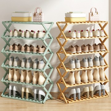 優樂悅~簡易鞋架子多層省空間家用折疊鞋柜防塵置物架門口收納免安裝兒童 鞋櫃 玄關 收納盒