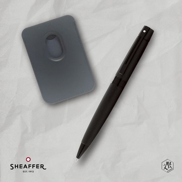 客製化刻字【SHEAFFER】300系列霧黑原子筆+手機磁性卡夾禮盒(原廠正貨)