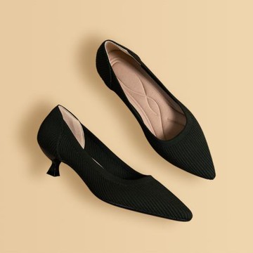 王妃細跟透氣軟底大碼夏季針織鞋