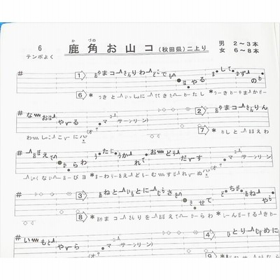 日本の民謡 五線譜」中級(4)・向日葵集(4)〜唄いやすい楽譜