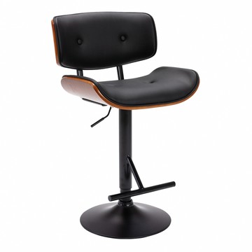 E-home Atticus亞提庫斯復古拉扣曲木可調式吧檯椅-三色可選黑色