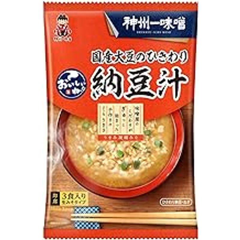 神州一味噌 おいしいね 国産大豆のひきわり納豆汁 3食×6袋