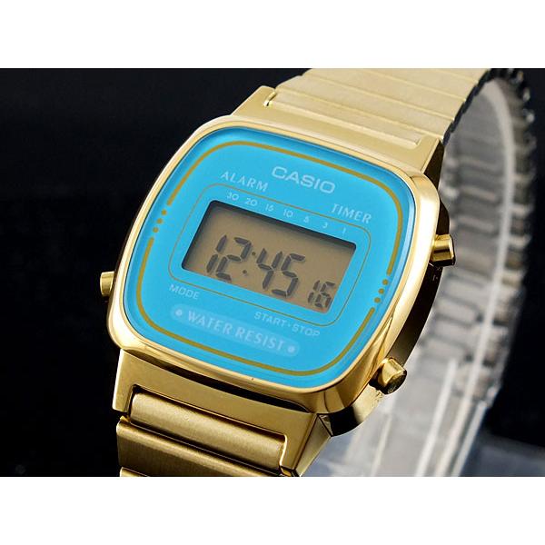 カシオ CASIO クオーツ デジタル レディース 腕時計 LA670WGA-2 ブルー/ゴールド ブルー | LINEショッピング