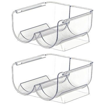 小麥購物 保溫瓶收納架 雙格 300g  透明色  2個