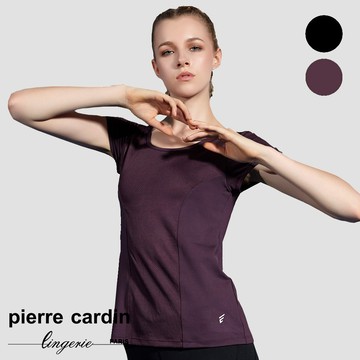 【pierre cardin女性內衣】立體線條剪接合身運動短袖
