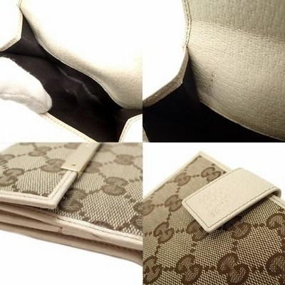Gucci GGパターン 二つ折り財布 ホワイト GUCCI - 新品 グッチ GUCCI 2つ折り財布 ダラーカーフ ホワイト