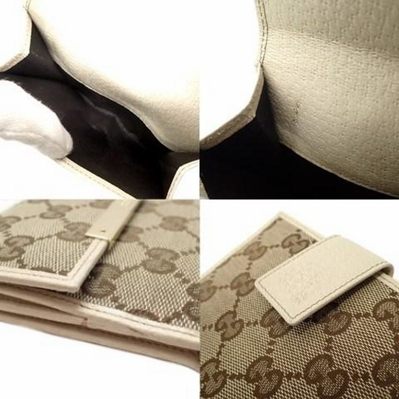 GUCCI✨長財布　Wホック インターロッキング　GGキャンバス　ホワイト 超激レア 美品】グッチ 長財布 Wホック GGキャンバス インター
