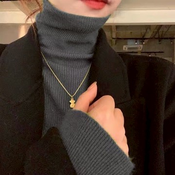 【🍒櫻桃大尺碼】大尺碼高級感純色高領毛衣女秋冬季軟糯歐貨內搭常規厚度針織修身打底