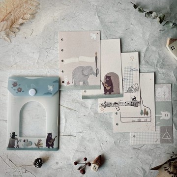 Mini5森林奏鳴曲-動物樂隊|手帳活頁紙/ Mini5內頁紙+迷你收納袋