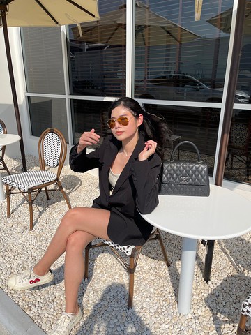 優雅西裝外套 長袖 正裝休閒裝 兩排鈕扣