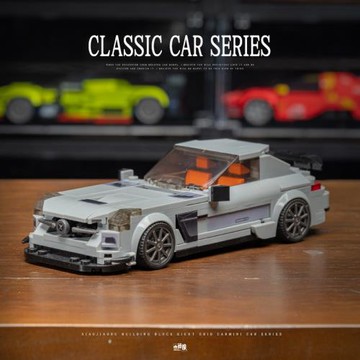 跨境小角度JD068八格車男孩拼裝moc小顆粒積木跑車模型玩具擺件