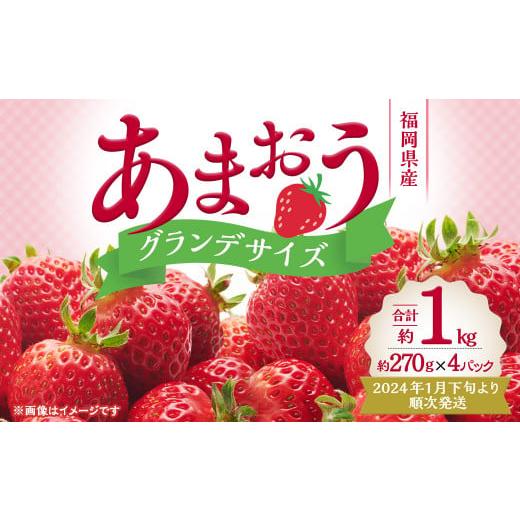 ふるさと納税 福岡県 岡垣町  いちご の王様 あまおう グランデサイズ 約270g×4パック 合計約1,080g