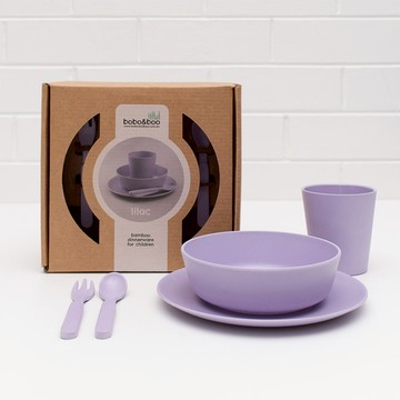澳洲 bobo＆boo | 竹纖維馬卡龍餐具組—薰衣草紫