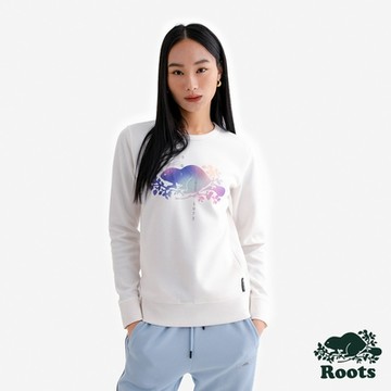 Roots女裝- THERMO TECH BEAVER 圓領上衣-白色