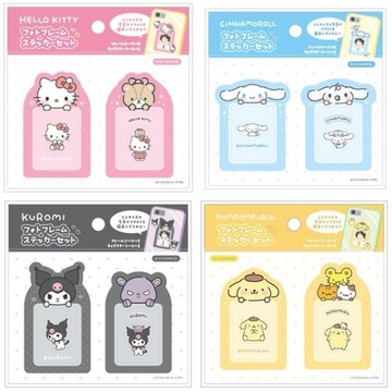 小禮堂 Sanrio 三麗鷗 相框造型貼紙 兩入組 (小夥伴) Kitty 酷洛米 布丁狗 大耳狗