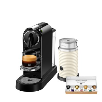 Nespresso CitiZ 膠囊咖啡機(贈咖啡組)-魅力黑 & Aeroccino3奶泡機