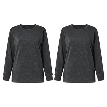 MI MI LEO MIT厚刷毛保暖衣2入組  XL  深灰